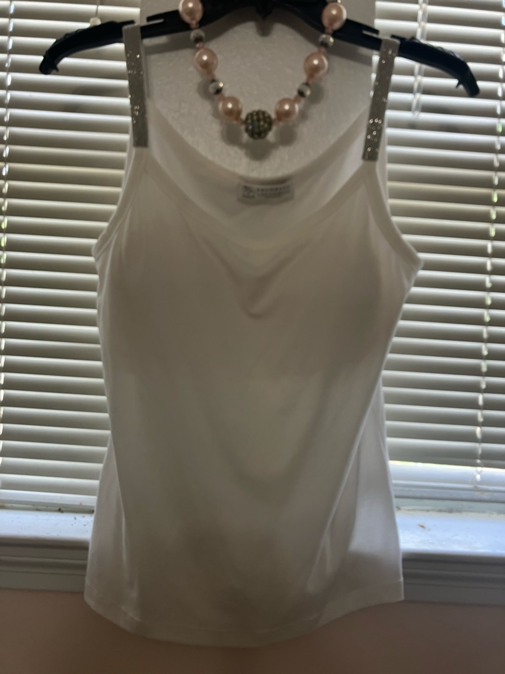 Brunello Cucinelli White Embellished Strap Tank